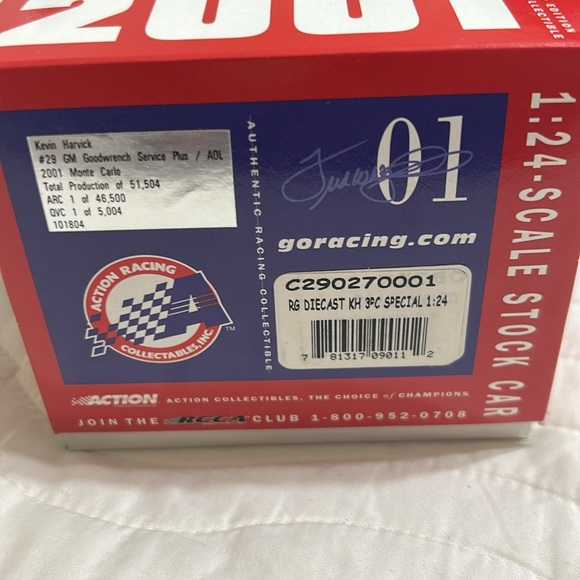 Nascar Kevin Harvick 29 1:24 scale signed - Picture 10 of 10